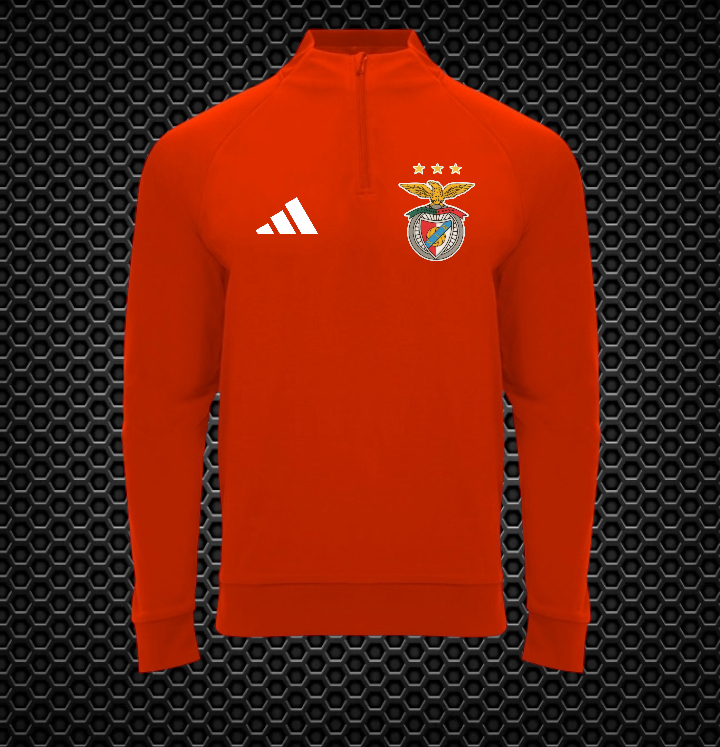 Benfica - Camisola de treino , manga raglan e meio fecho