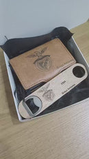 Benfica - Conjunto 1 Carteira porta cartões + 1 abre garrafas personalizável + 1 porta chaves